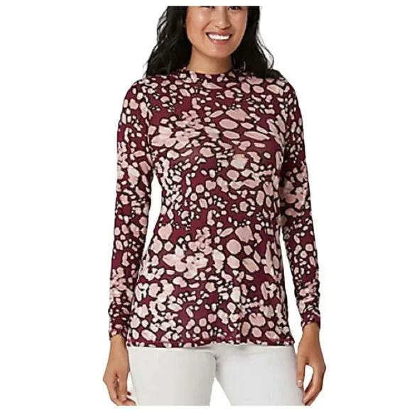 【EFFLORESCENCE】MOCKNECK LAYERED LOGO LOGO by Lori Goldstein | Tops | Logo Layers By Lori